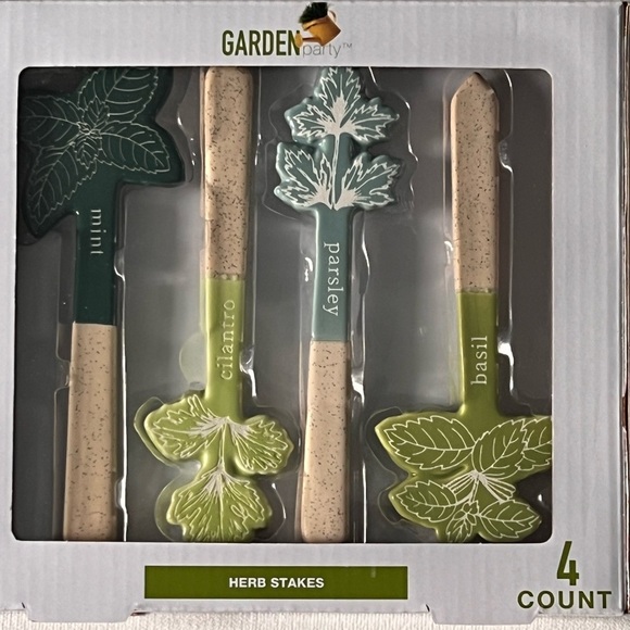 Garden Party Herb Stakes - Set of 4 NIB - Picture 1 of 2